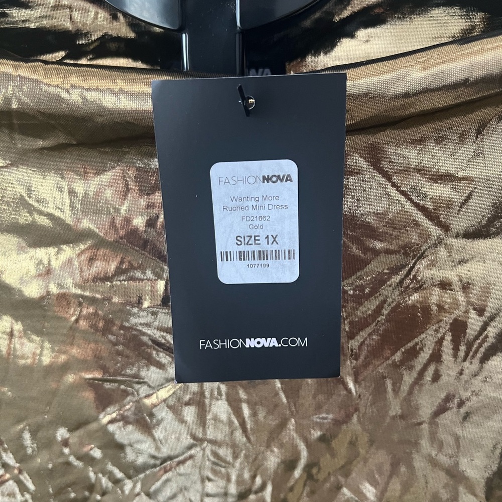 Fashion Nova Gold Textured Mini Dress - Picture 3 of 5